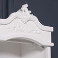 French Style Armoire Combi Wardrobe - White Carved - 1 Door