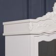 French Style Armoire Wardrobe - White Carved - 1 Door Mirror