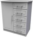 Gina Grey 1 Door Midi Wardrobe
