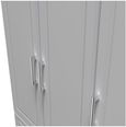 Gina Grey 3 Door Triple Wardrobe - LHF 2 Drawers