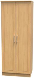Gina Oak Effect 2 Door Plain Tall Wardrobe