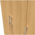 Gina Oak Effect 3 Door Triple Wardrobe - LHF 2 Drawers