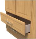 Gina Oak Effect 3 Door Triple Wardrobe - LHF 2 Drawers