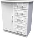 Gina White 1 Door Midi Wardrobe