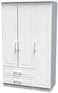 Gina White 3 Door Triple Wardrobe - LHF 2 Drawers