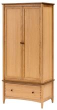 Grace Natural Oak 2 Door 1 Drawer Wardrobe