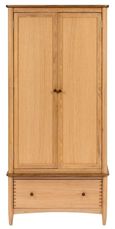 Grace Natural Oak 2 Door 1 Drawer Wardrobe