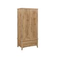Hampstead Wardrobe - 2 Door - 1 Drawer - Rustic Oak 
