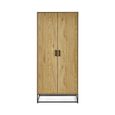 Harlow Light Oak Effect Wardrobe - 2 Door