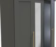 Haworth Grey 3 Door Tall Triple Wardrobe - 1 Mirror