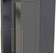 Haworth Grey 3 Door Tall Triple Wardrobe - 1 Mirror