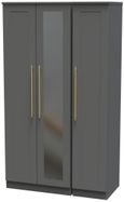 Haworth Grey 3 Door Tall Triple Wardrobe - 1 Mirror