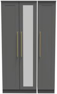 Haworth Grey 3 Door Tall Triple Wardrobe - 1 Mirror
