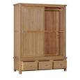 Hayley Sliding Wardrobe - 2 Door - 3 Drawer - Oak