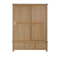 Hayley Sliding Wardrobe - 2 Door - 3 Drawer - Oak