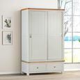 Hayley Sliding Wardrobe - 2 Door - Double - Oak and White
