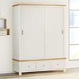 Hayley Sliding Wardrobe - 2 Door - Oak and White