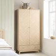 Herringford Wardrobe - 2 Door - 1 Drawer - Oak