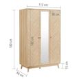 Herringford Mirror Wardrobe - 3 Door - Oak