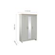 Highgate Mirror Wardrobe - 3 Door - Grey Painted