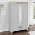 Highgate Mirror Wardrobe - 3 Door - Grey Painted