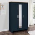 Highgate Mirror Wardrobe - 3 Door - Navy Blue Painted