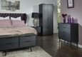Hong Kong Black 2 Door 2 Drawer Tall Wardrobe