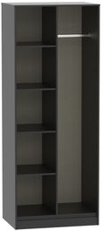 Hong Kong Black Front Open Shelf Wardrobe