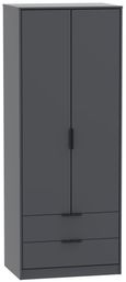 Hong Kong Graphite 2 Door 2 Drawer Tall Wardrobe