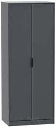 Hong Kong Graphite 2 Door Plain Tall Wardrobe