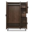 Houston Wardrobe - 4 Door 1 Drawer - Walnut
