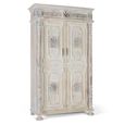 Imbery Wardrobe - 2 Door - Distressed White Carved - Mango Wood