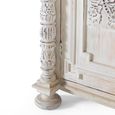 Imbery Wardrobe - 2 Door - Distressed White Carved - Mango Wood