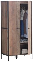 Industrial Rustic Oak Effect 2 Door Wardrobe
