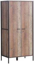 Industrial Rustic Oak Effect 2 Door Wardrobe