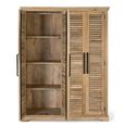 Jaylene Wardrobe - Mango Wood - Louvered - 4 Door