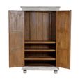 Jensen Wardrobe - 2 Door - Distressed White Carved - Mango Wood