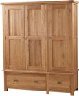 Kent Oak 3 Door 2 Drawer Wardrobe
