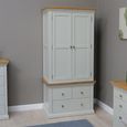 Cotswold Wardrobe - 2 Door - 3 Drawer - Oak and Painted
