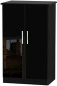 Knightsbridge Black Gloss Midi Wardrobe