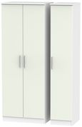 Knightsbridge Cashmere Matt and White 3 Door Tall Triple Wardrobe