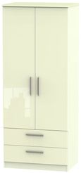 Knightsbridge Wardrobe - 2 Door - 2 Drawer - Double - Cream Gloss