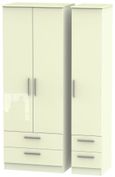 Knightsbridge Wardrobe - 3 Door - 4 Drawers - Tall Triple - Cream Gloss