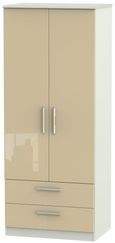 Knightsbridge Mushroom and Cashmere Matt 2 Door 2 Drawer Double Wardrobe