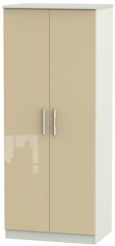 Knightsbridge Mushroom and Cashmere Matt 2 Door Plain Wardrobe