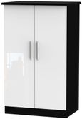 Knightsbridge White Gloss and Black Midi Wardrobe