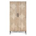 Kyra Wardrobe - 2 Door - Fluted Natural Elm Wood