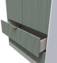 Las Vegas White and Green 2 Door 2 Drawer Tall Wardrobe