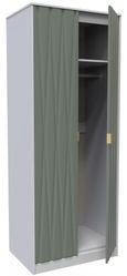 Las Vegas White and Green 2 Door Plain Tall Wardrobe