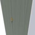 Las Vegas White and Green 2 Door Plain Tall Wardrobe